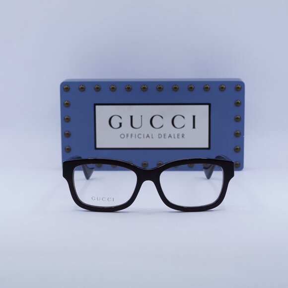 Gucci GG1259O 005 Rectangle 54mm Eyeglasses - Dark Havana - Picture 4 of 12